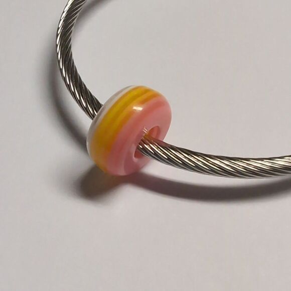 Pink Orange White Charm for‎ Pandora Style Bracelet - Picture 5 of 5